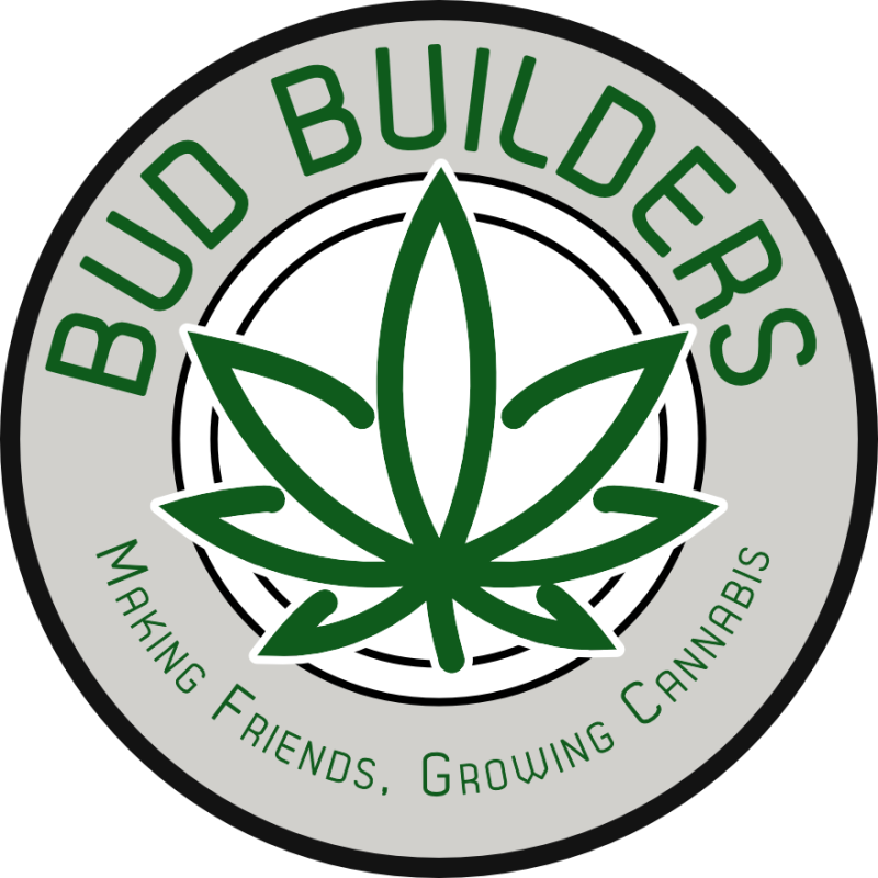 bud builders logo with Making Friends, Growing cannabis tagline